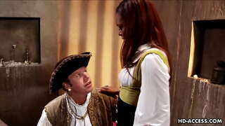 Zwarte slet Marie Luv paardrijden witte haan en genageld harde