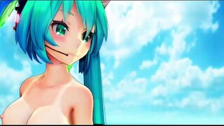 Miku Append Sexy raqs yalang'och MMD