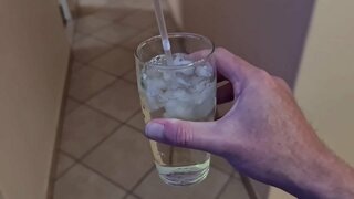 When the bitch gets a surprise piss d. and loves it